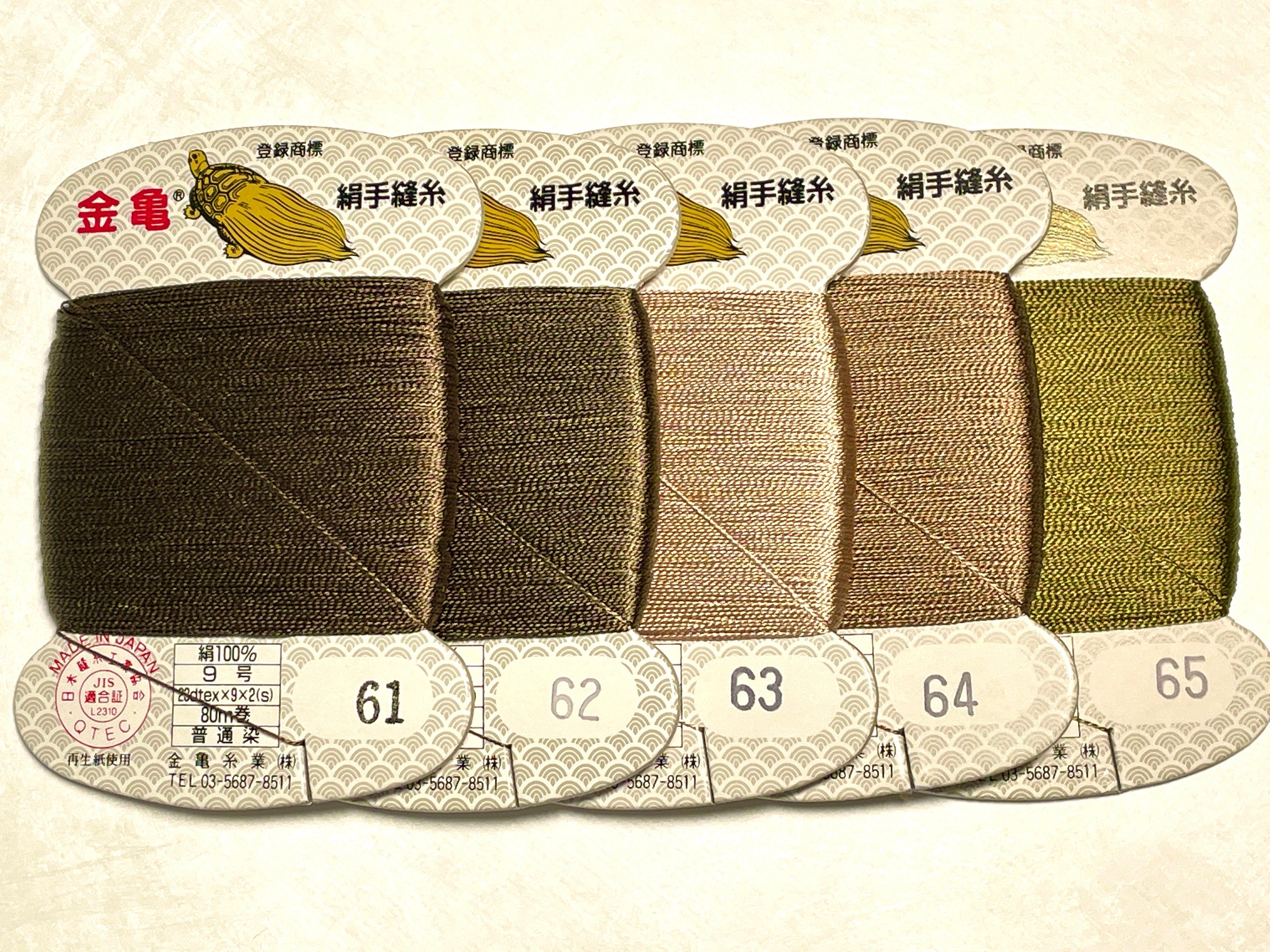 Kinkame - Silk Hand Sewing Thread 80m Card - Color #74 Hazelnut Brown