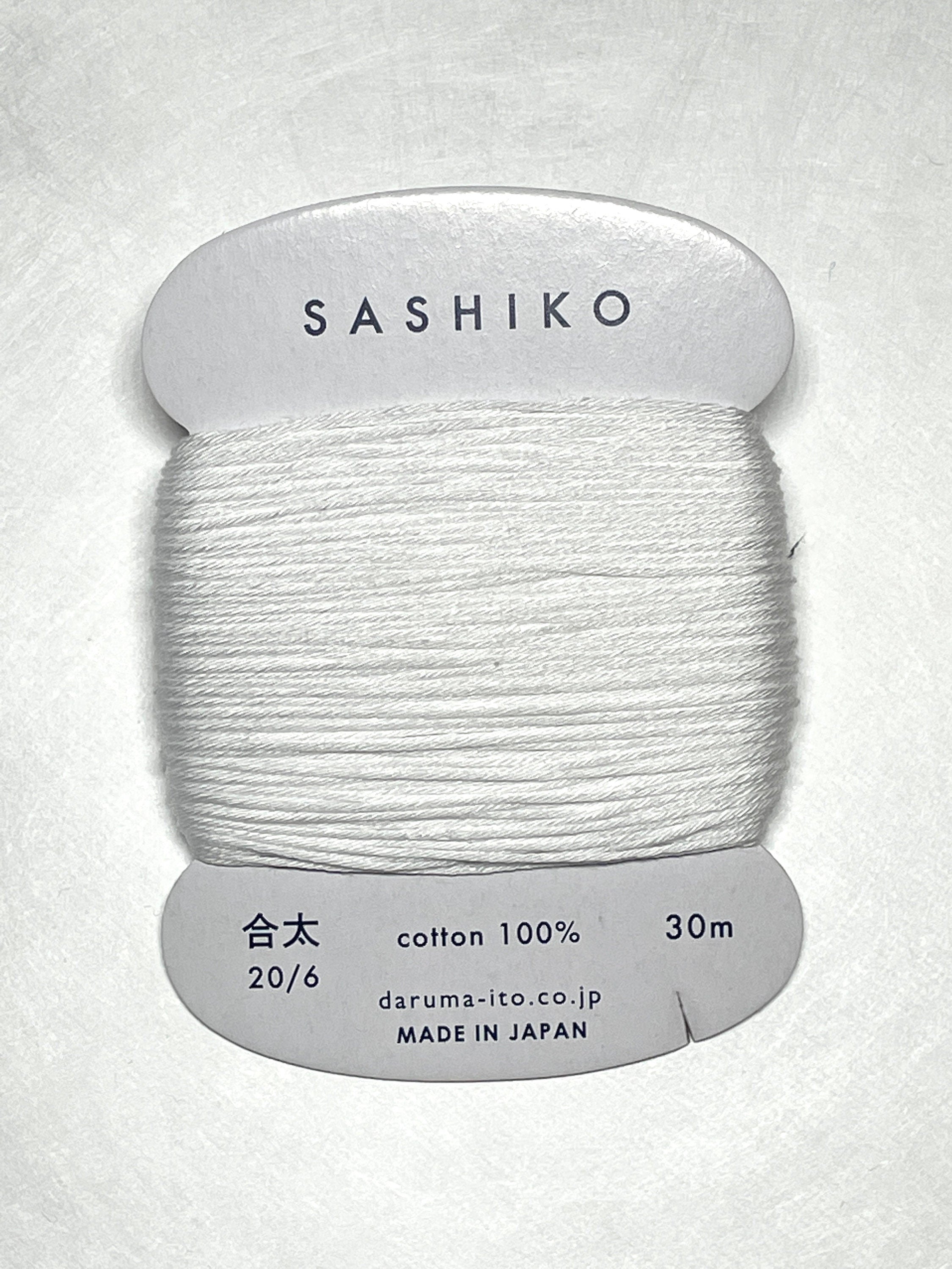 Daruma - Cotton Sashiko Thread 30m Card 20/6 - #201 White