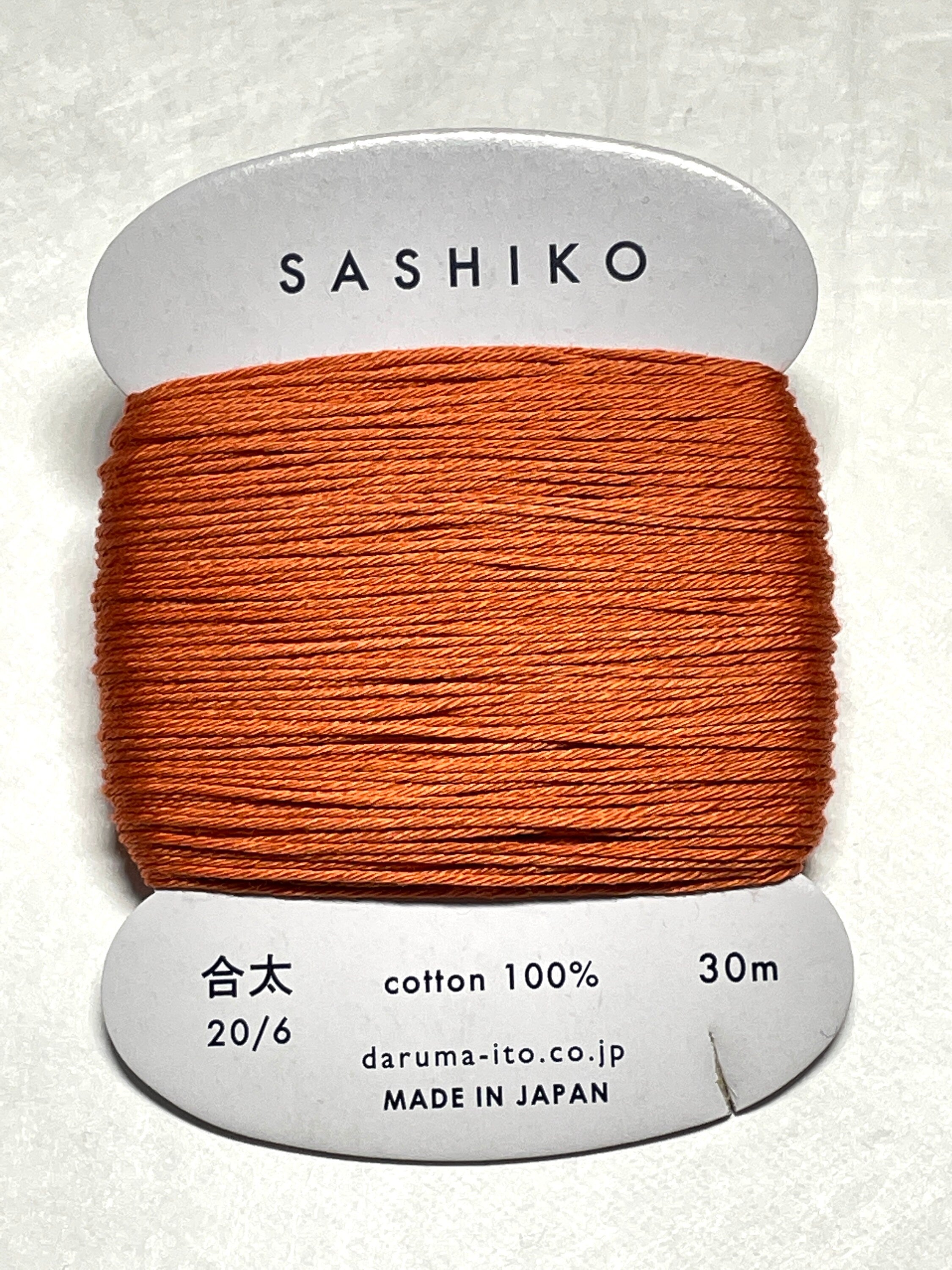 Daruma - Cotton Sashiko Thread 30m Card 20/6 - #214 Carrot Orange