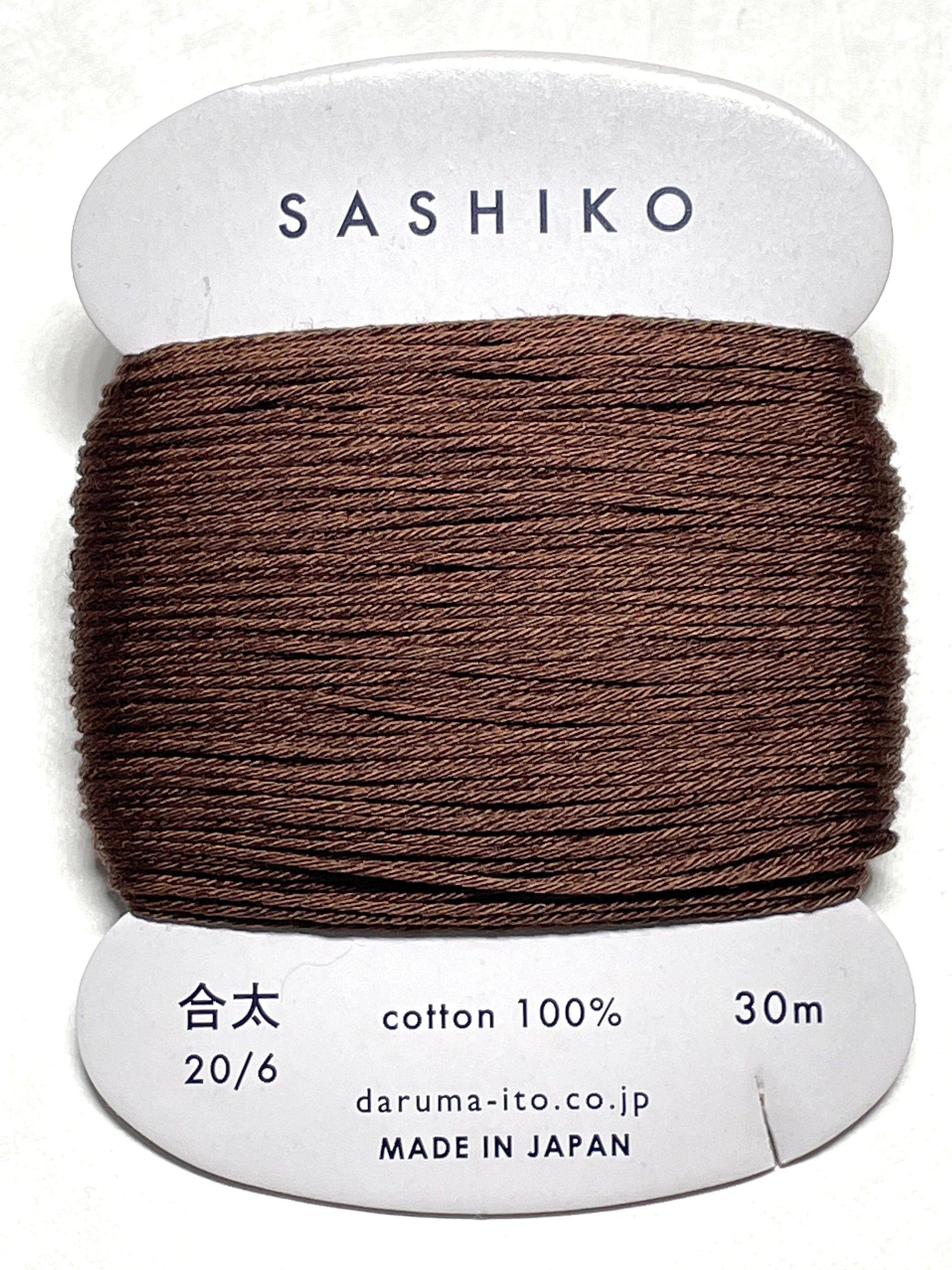 Daruma - Cotton Sashiko Thread 30m Card 20/6 - #218 Dark Brown