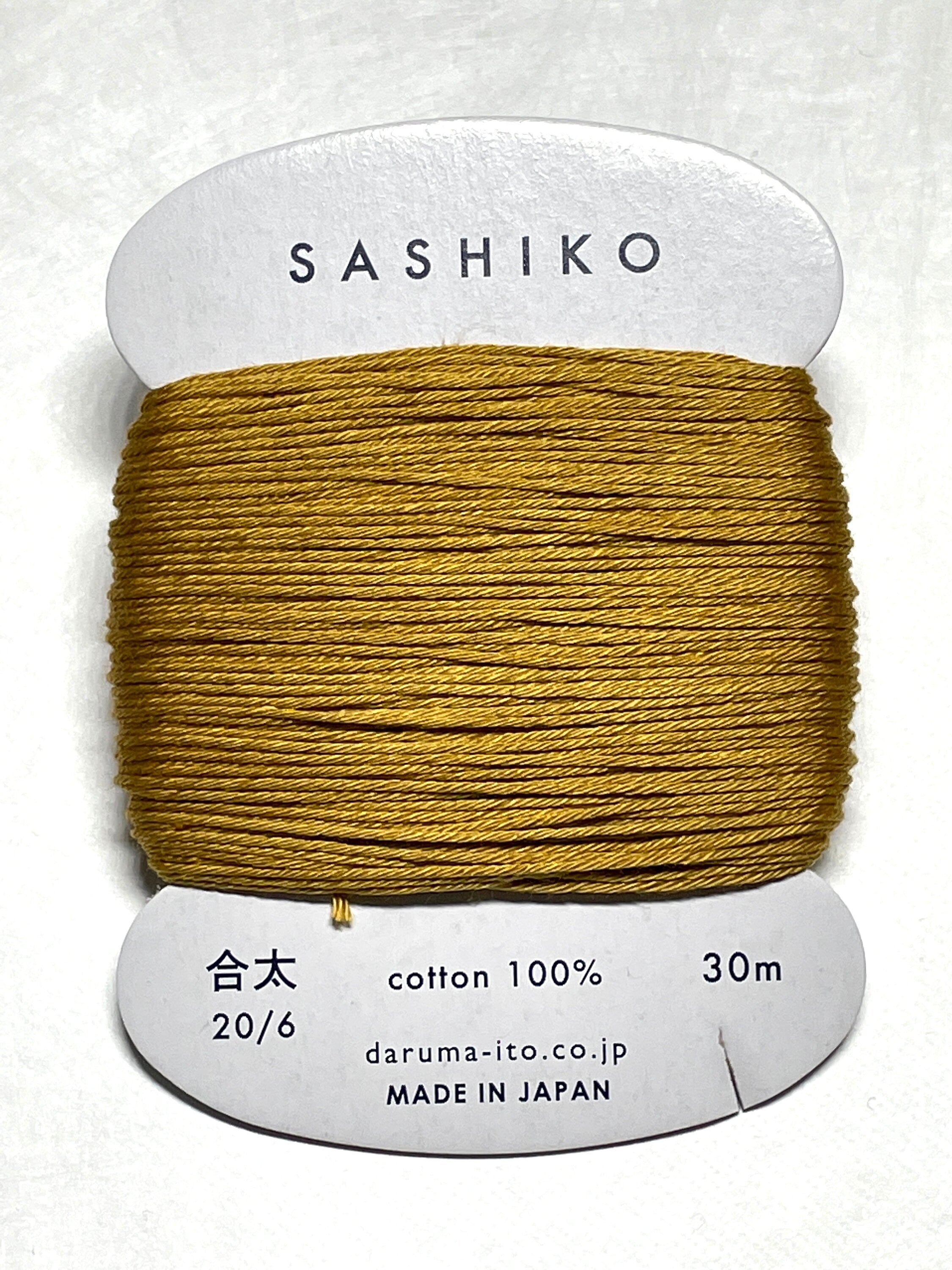 Daruma - Cotton Sashiko Thread 30m Card 20/6 - #220 Golden Tea