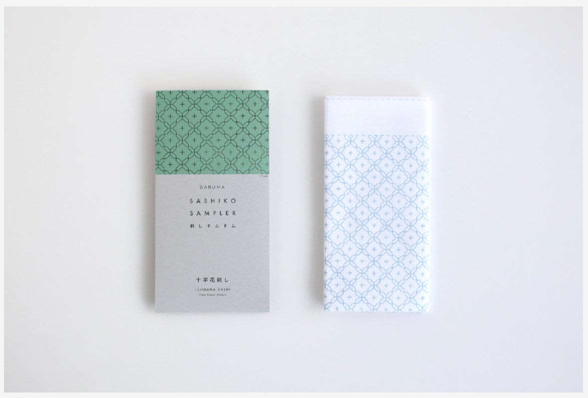 Daruma - Daria Dahlia Cotton Sashiko Fukin Sampler Cloth - White