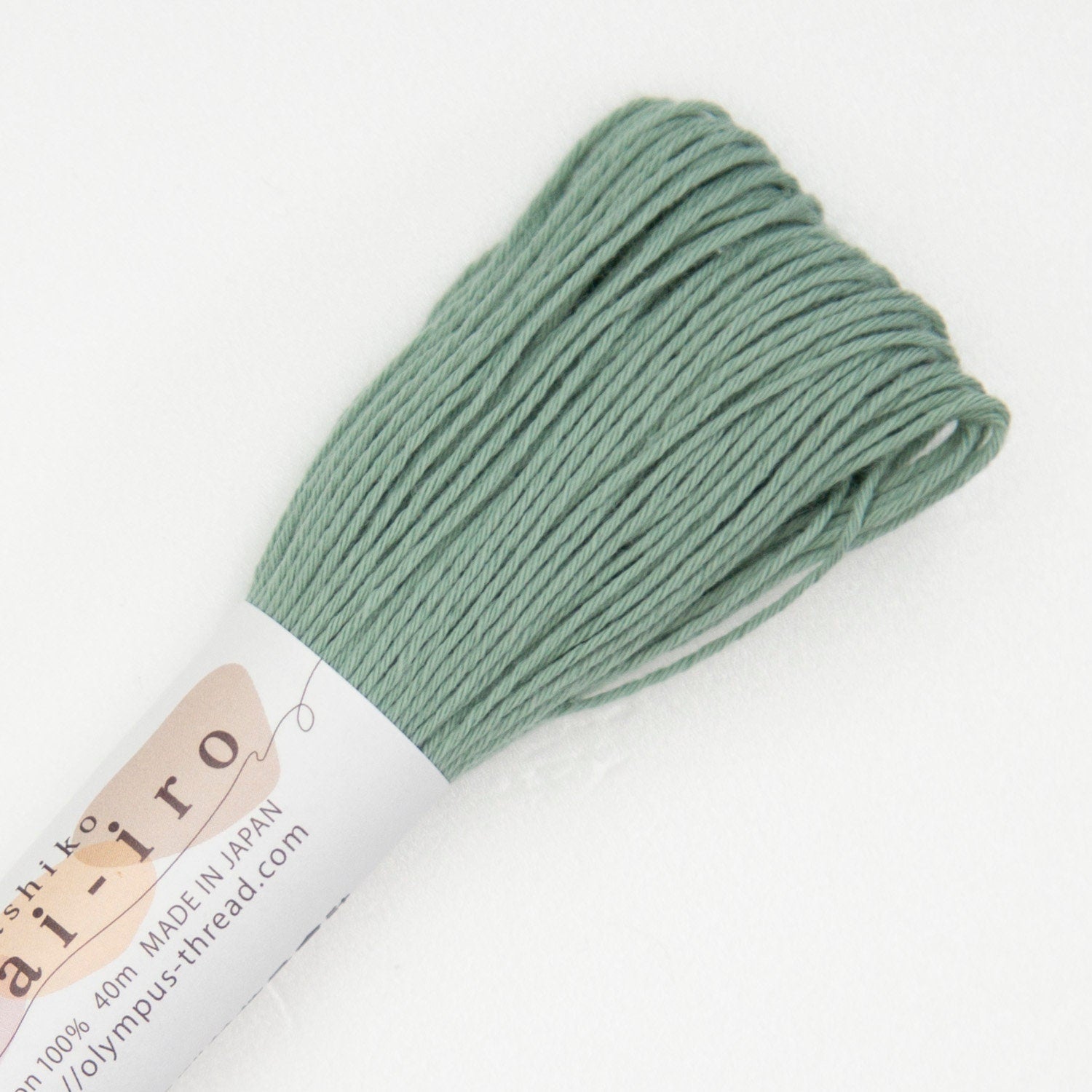 Olympus - Cotton Sashiko Thread 40m Skein - "Awai-Iro" Color #A8 Green Tea