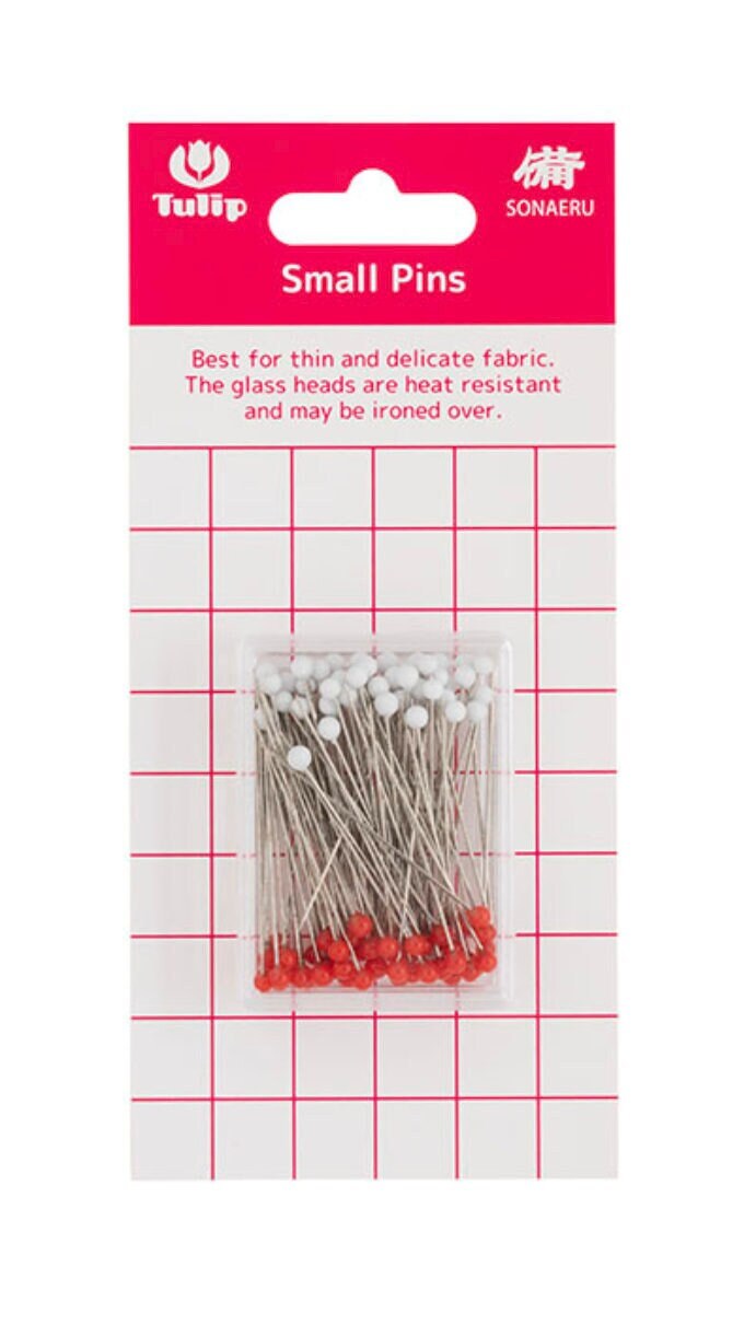 Tulip SONAERU 備 100 Small Pins glass head for fine fabrics SC-026 red white