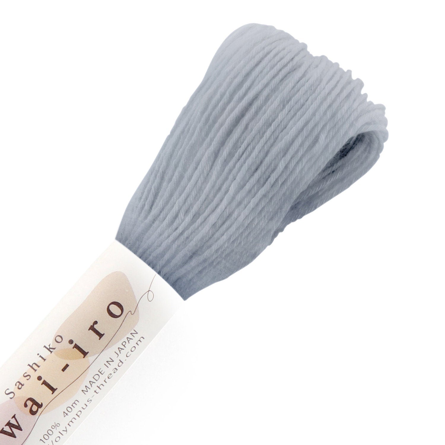 Olympus - Cotton Sashiko Thread 40m Skein - "Awai-Iro" Color #A20 Cloudy Gray
