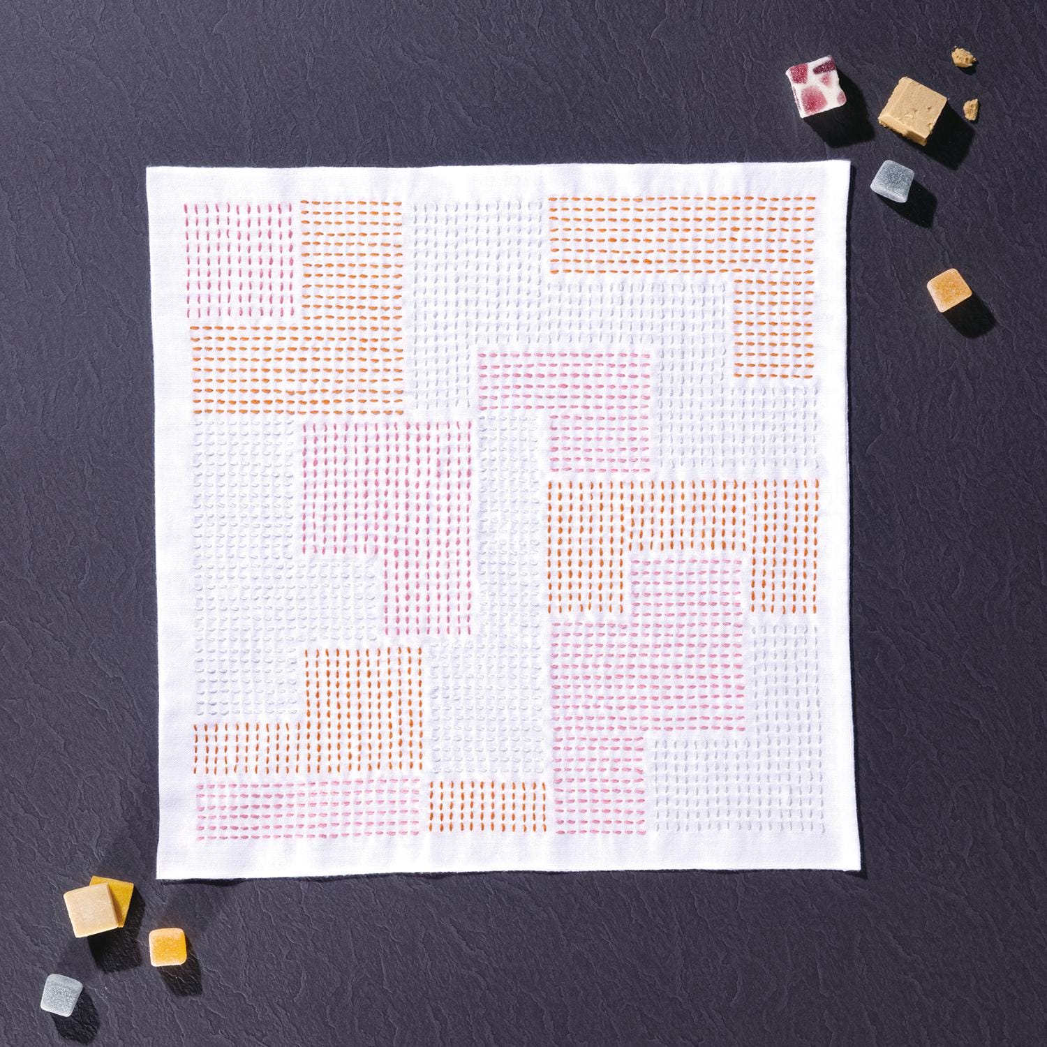 Olympus - #1119 Peaks Japanese Cotton Sashiko Sampler Cloth - White H-1119