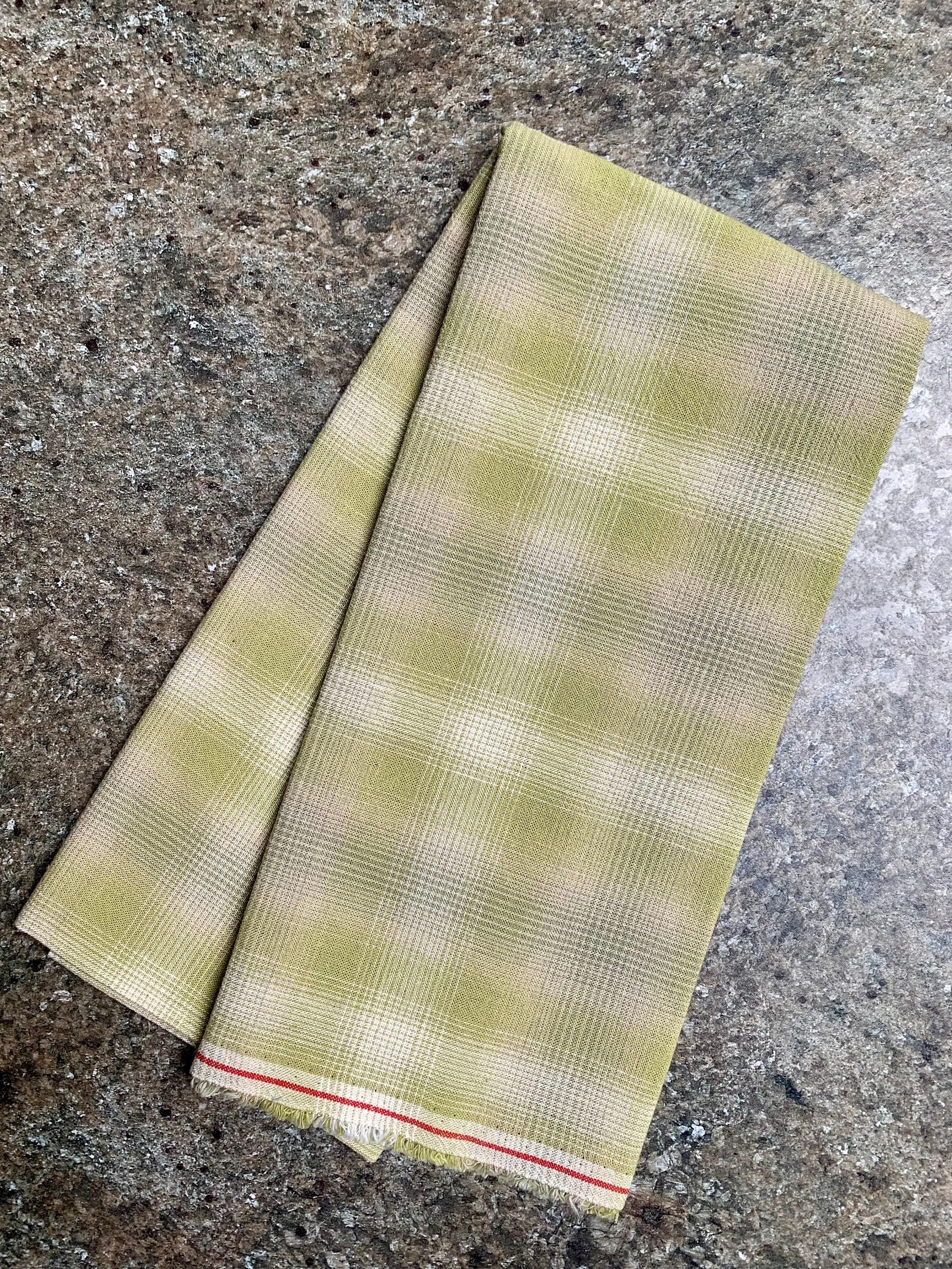 PRE-CUT Cosmo Japanese yarn dyed cotton taupe fabric half meter large plaid