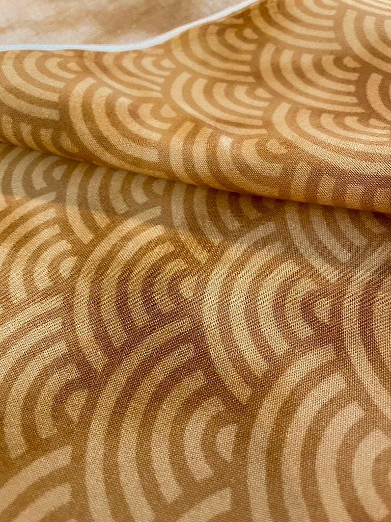 Hishiei Japanese cotton Large Scale Waves - yellow