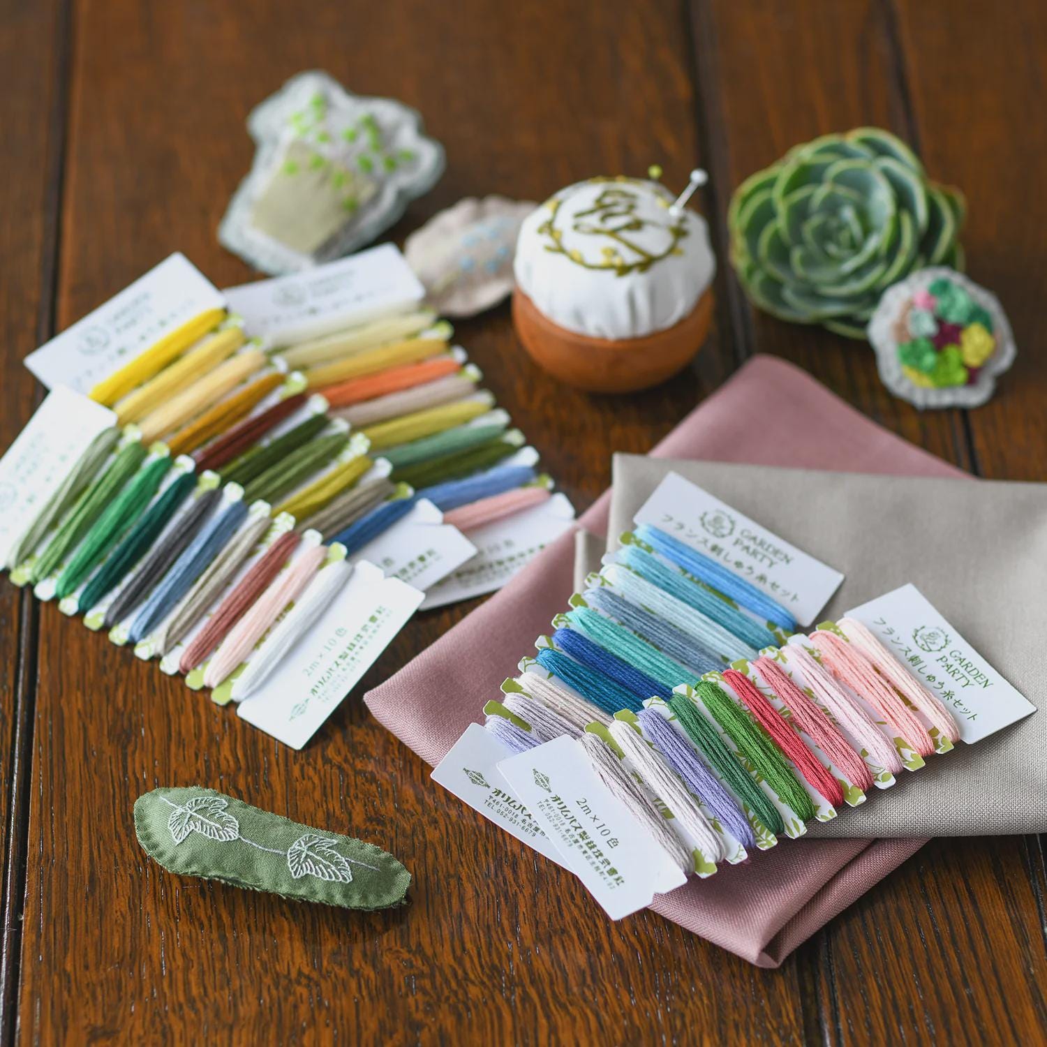 Olympus Garden Party Card 16 - Romantic - Japanese embroidery floss 10 color assortment _
