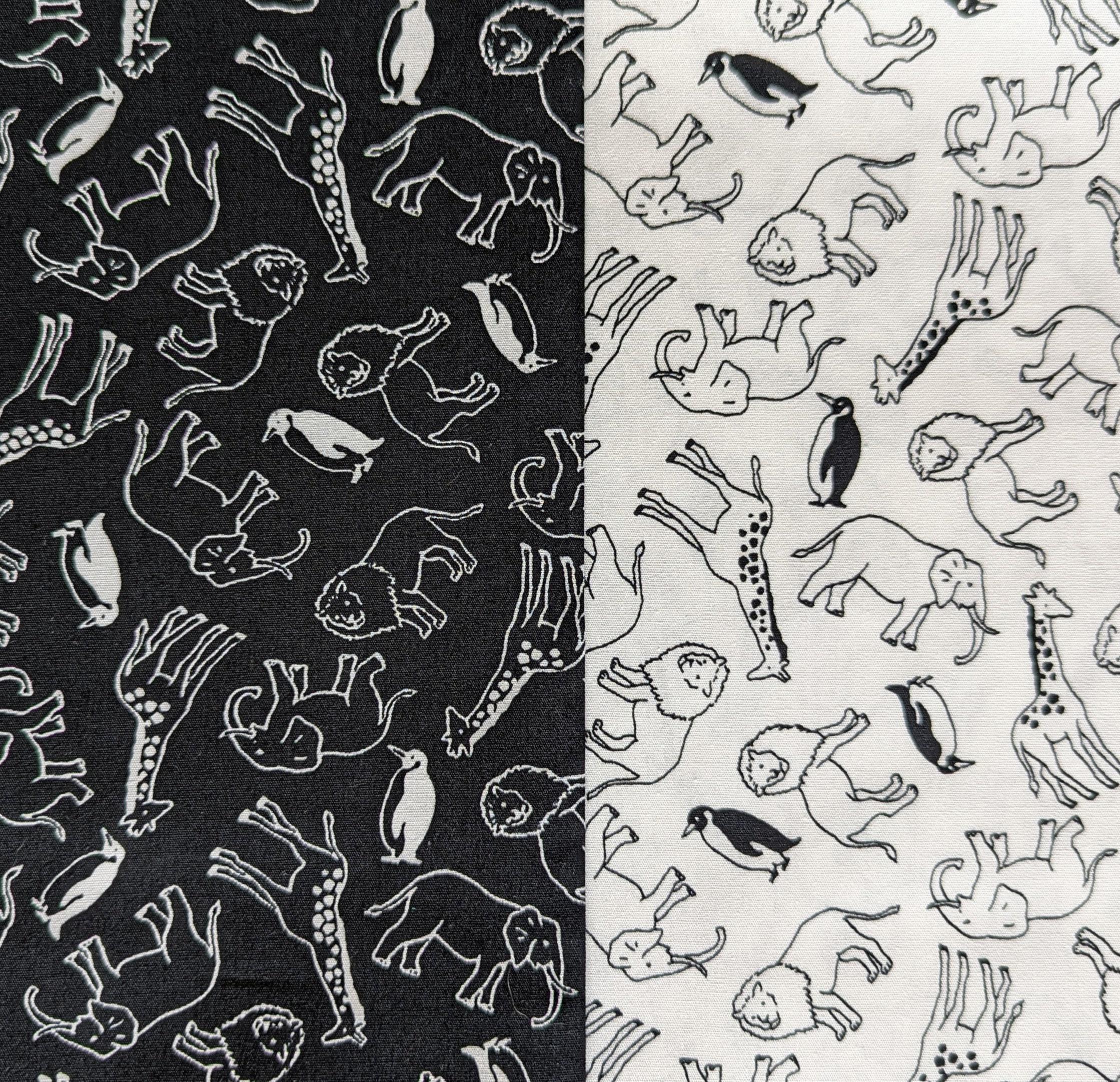 Sevenberry - African Animals Cotton Fabric - Black