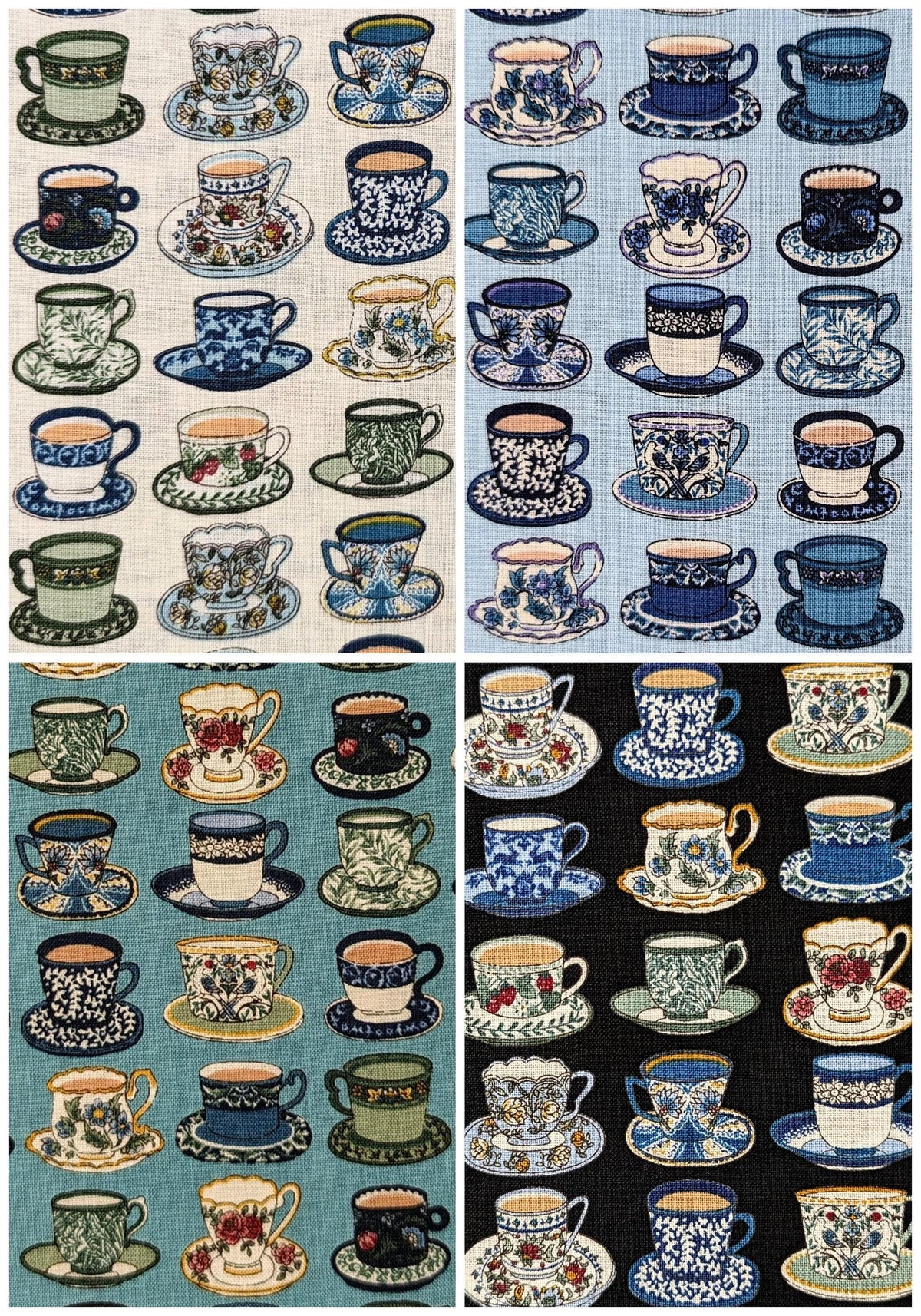 Senyo - Afternoon Tea Cotton Fabric - Blue