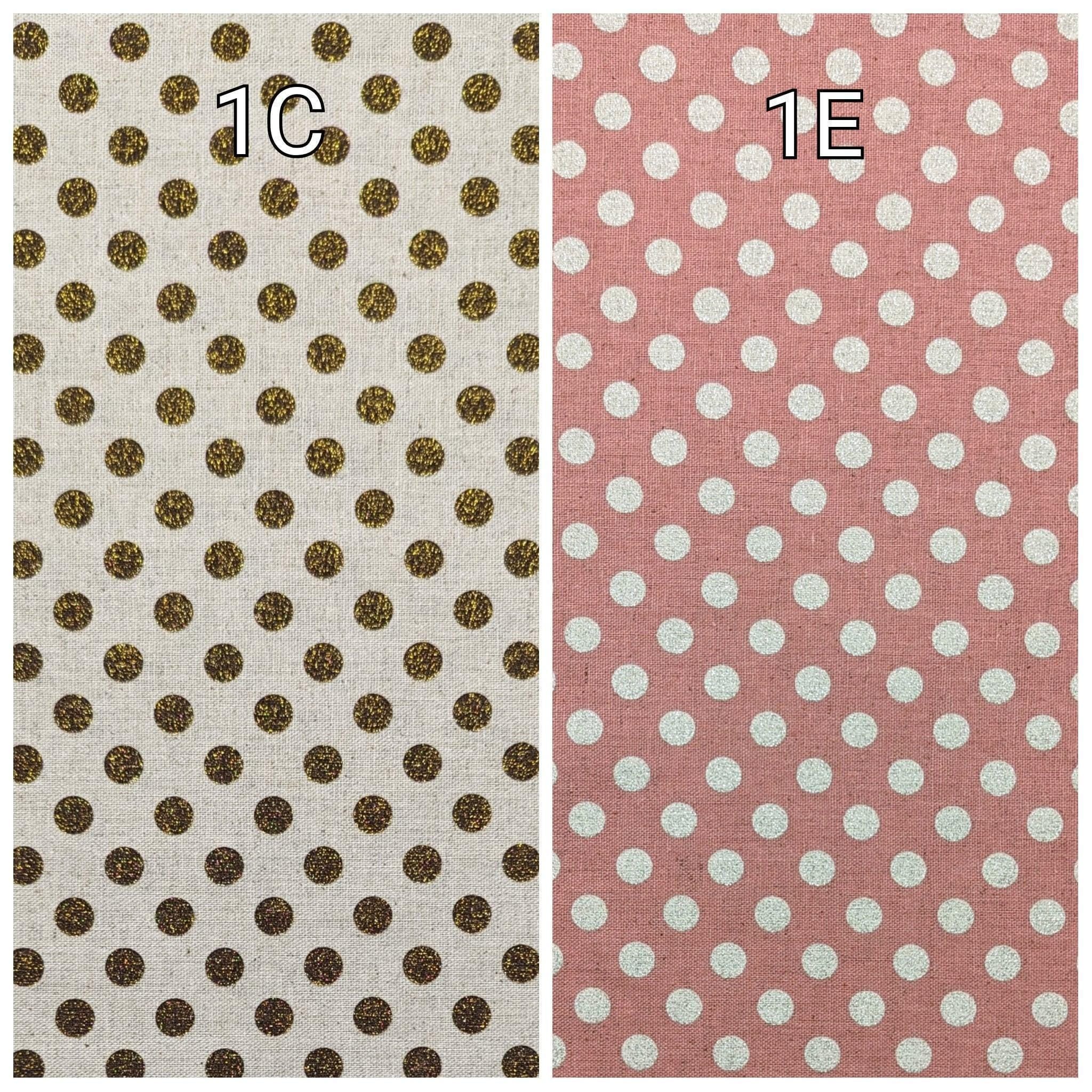 Senyo - Glittering Polka Dots Cotton Oxford - Pink With Silver