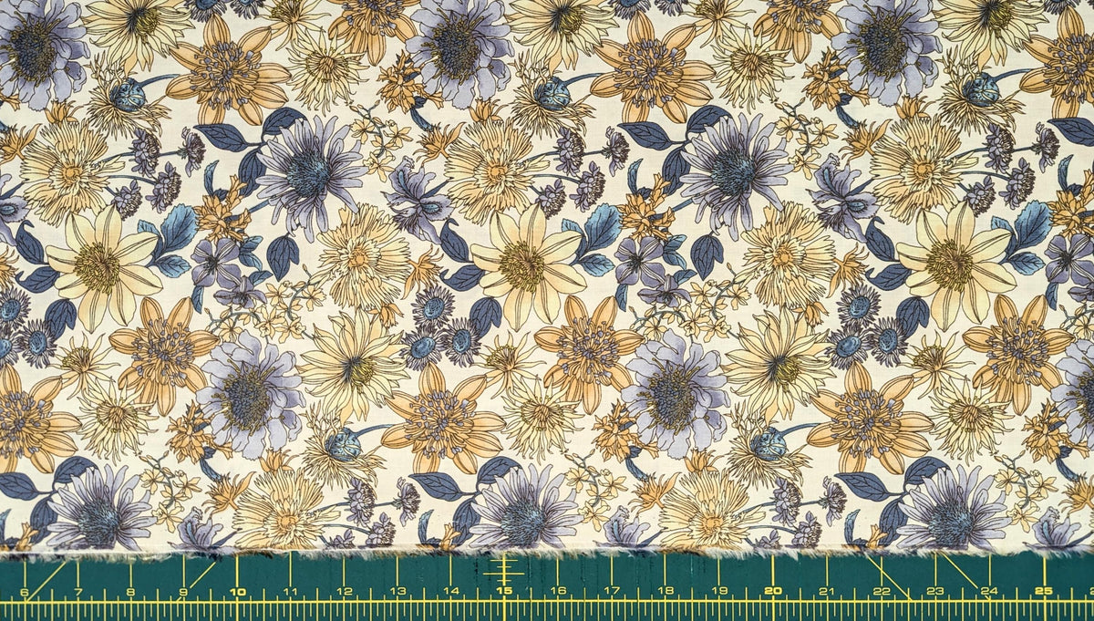 Hokkoh - Meadow Bouquet Cotton Fabric - White