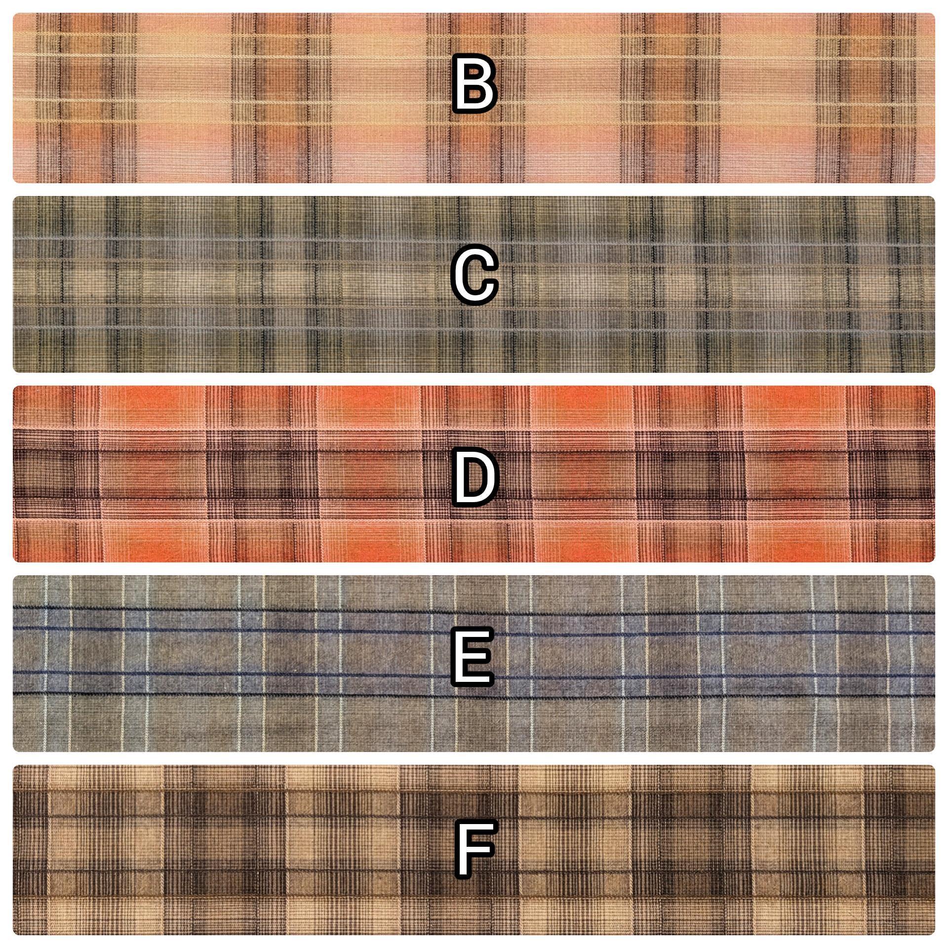 Cosmo plaid Japanese yarn dyed cotton taupe fabric AY77000-4 B beige & pink