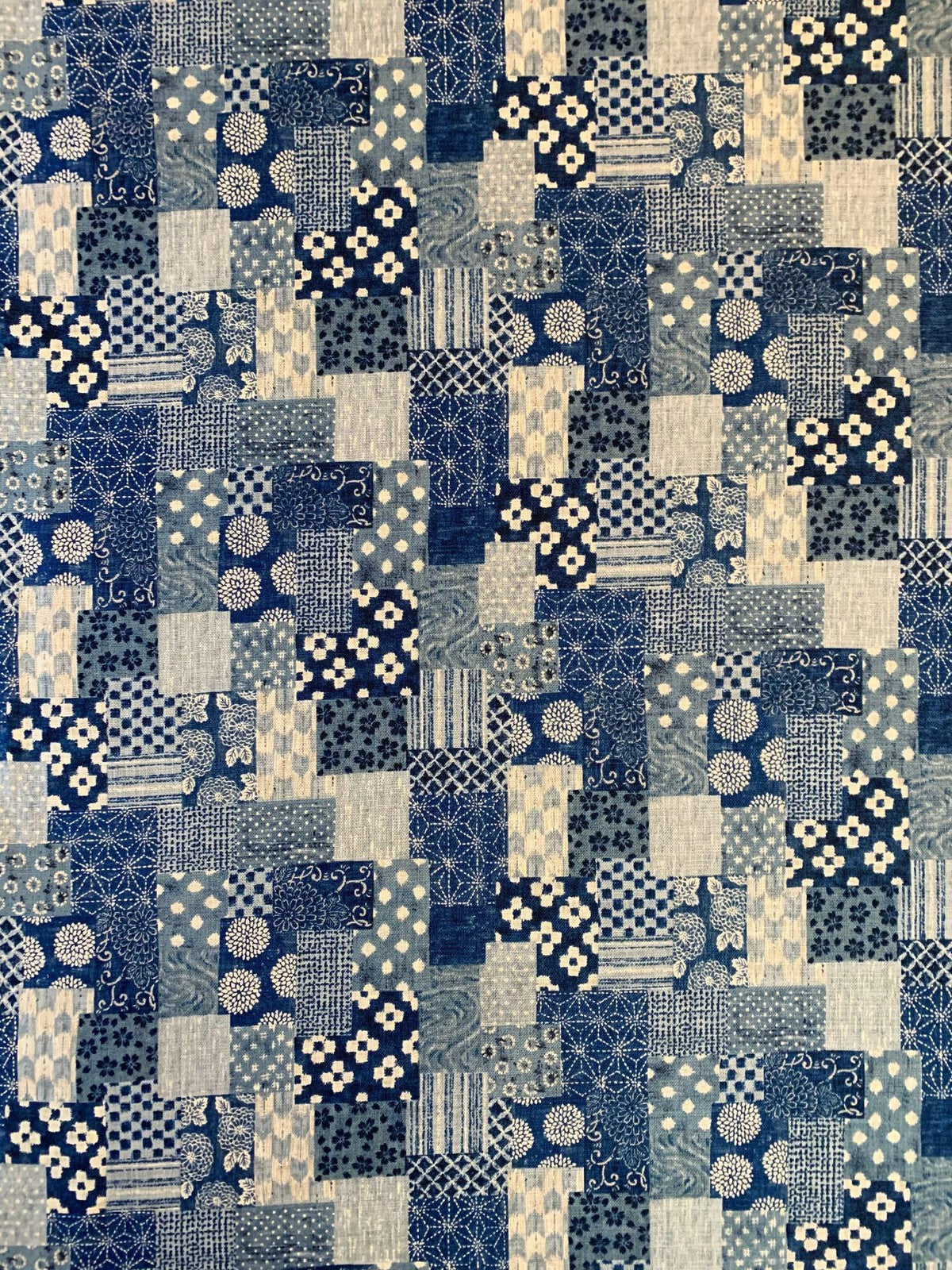 Sevenberry - Boro Patchwork in Cotton Fabric - Blue