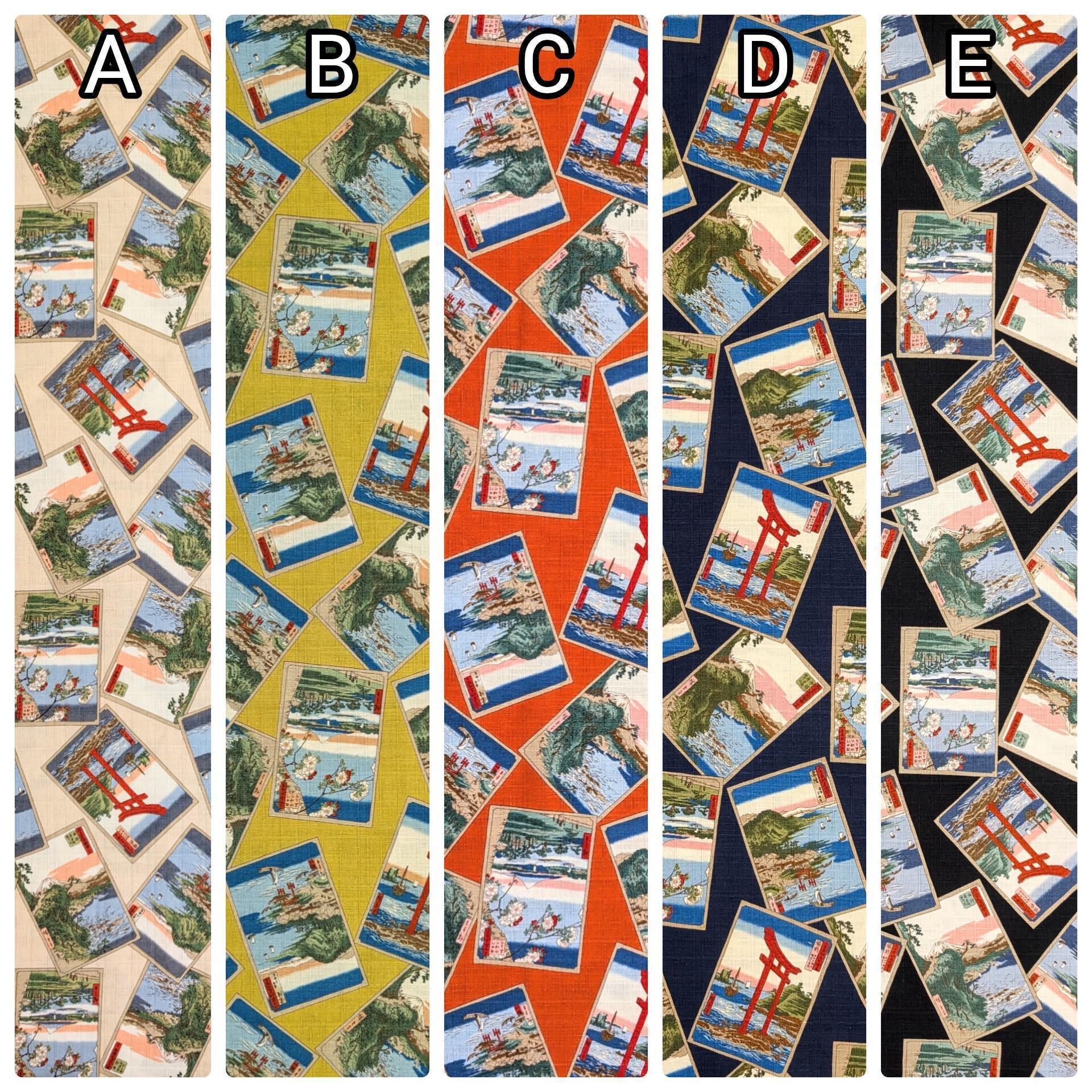 Japanese Postcards Hokkoh Japanese cotton dobby fabric 1025-105-3 C orange