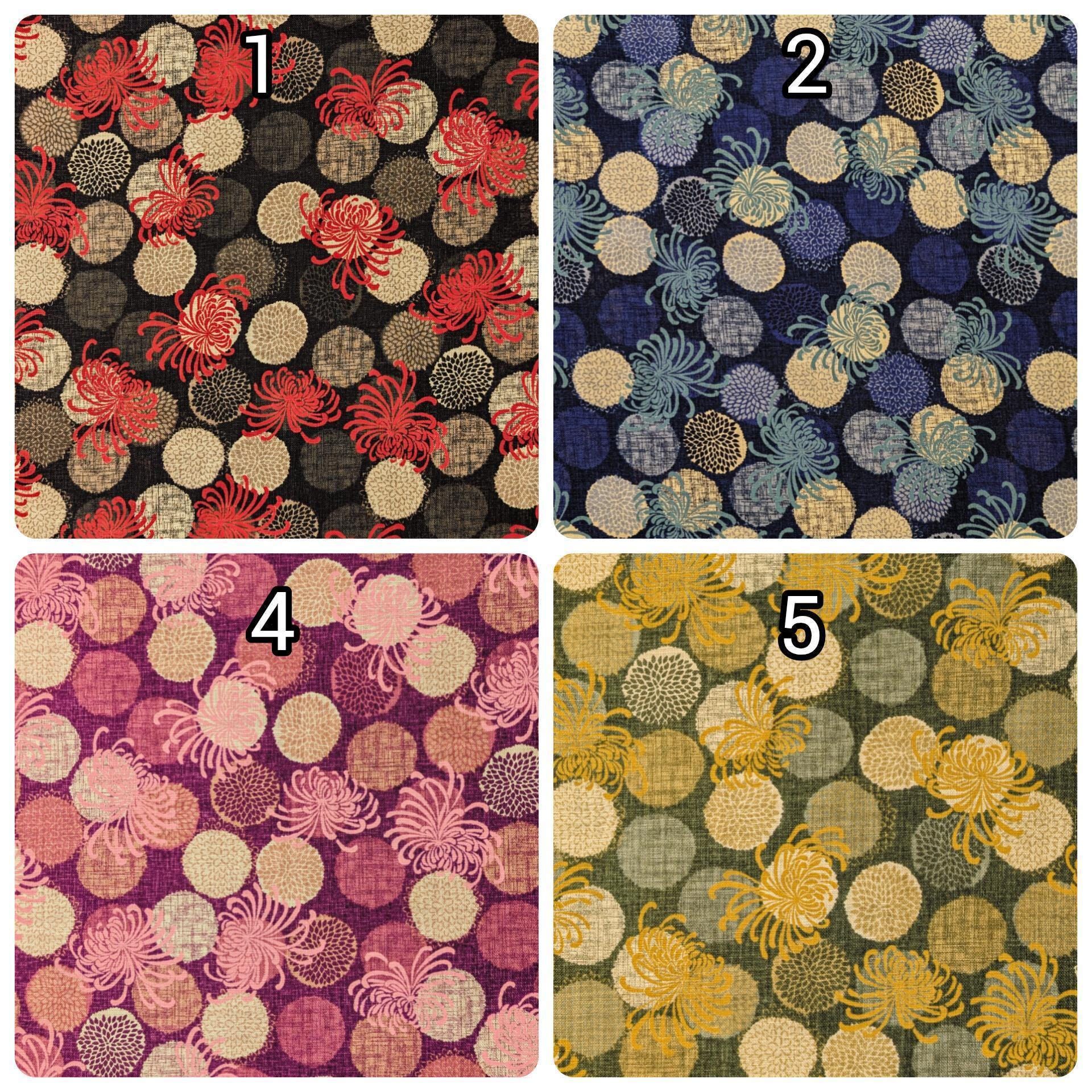 Sevenberry - Rustic Chrysanthemums Cotton Fabric - Purple Beige Pink