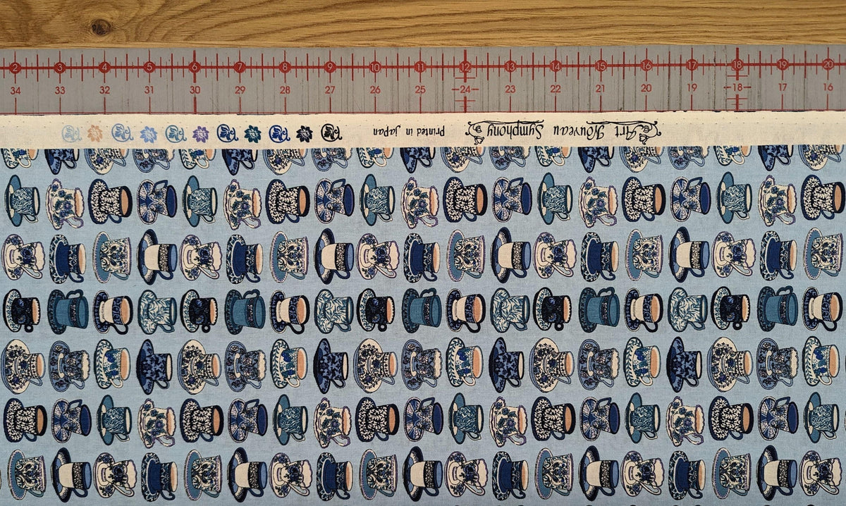 Senyo - Afternoon Tea Cotton Fabric - Blue