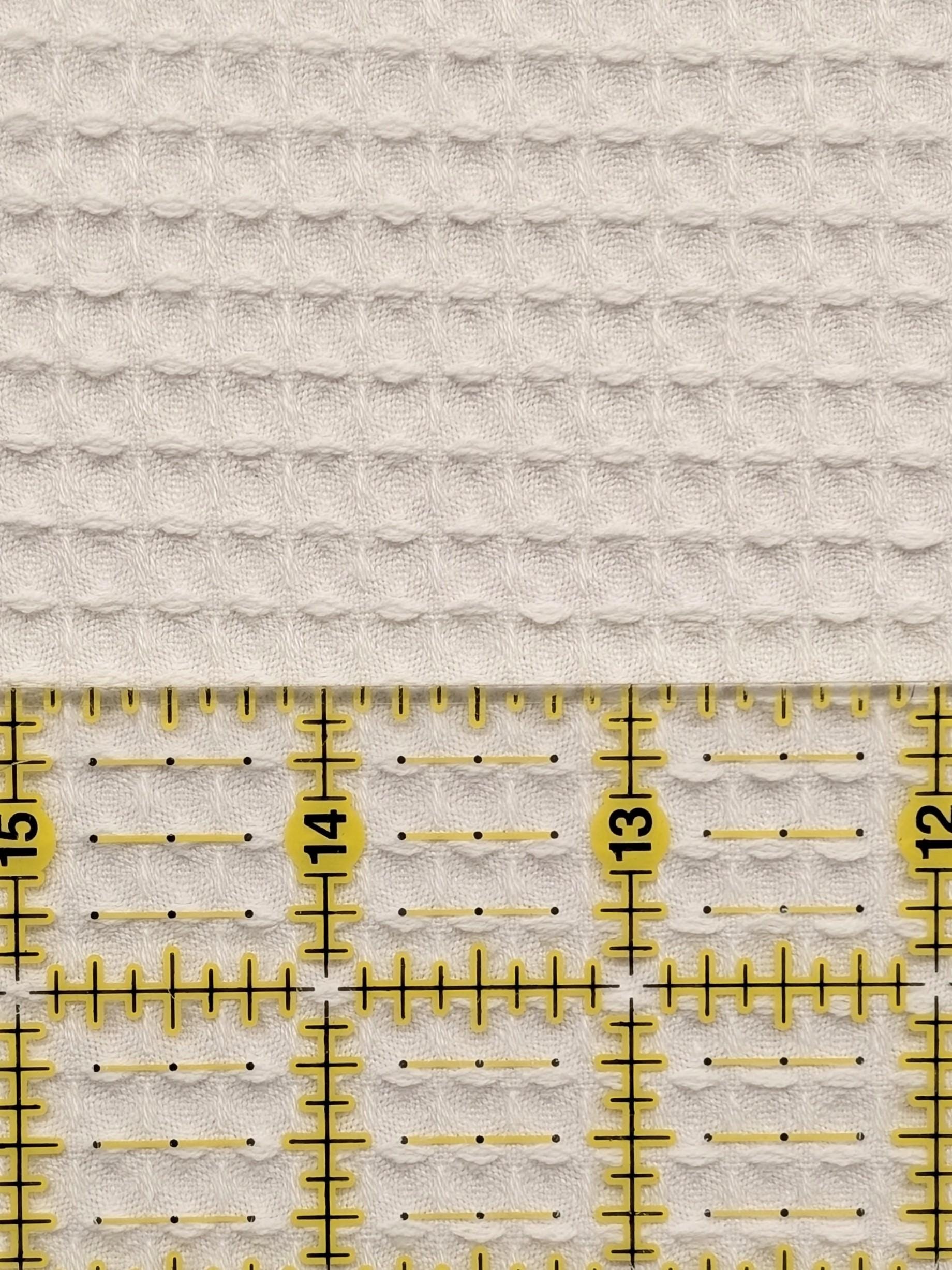 NEW Non-Sretch Japanese Cotton Woven Waffle Fabric - White - Half Yard H-5000-1