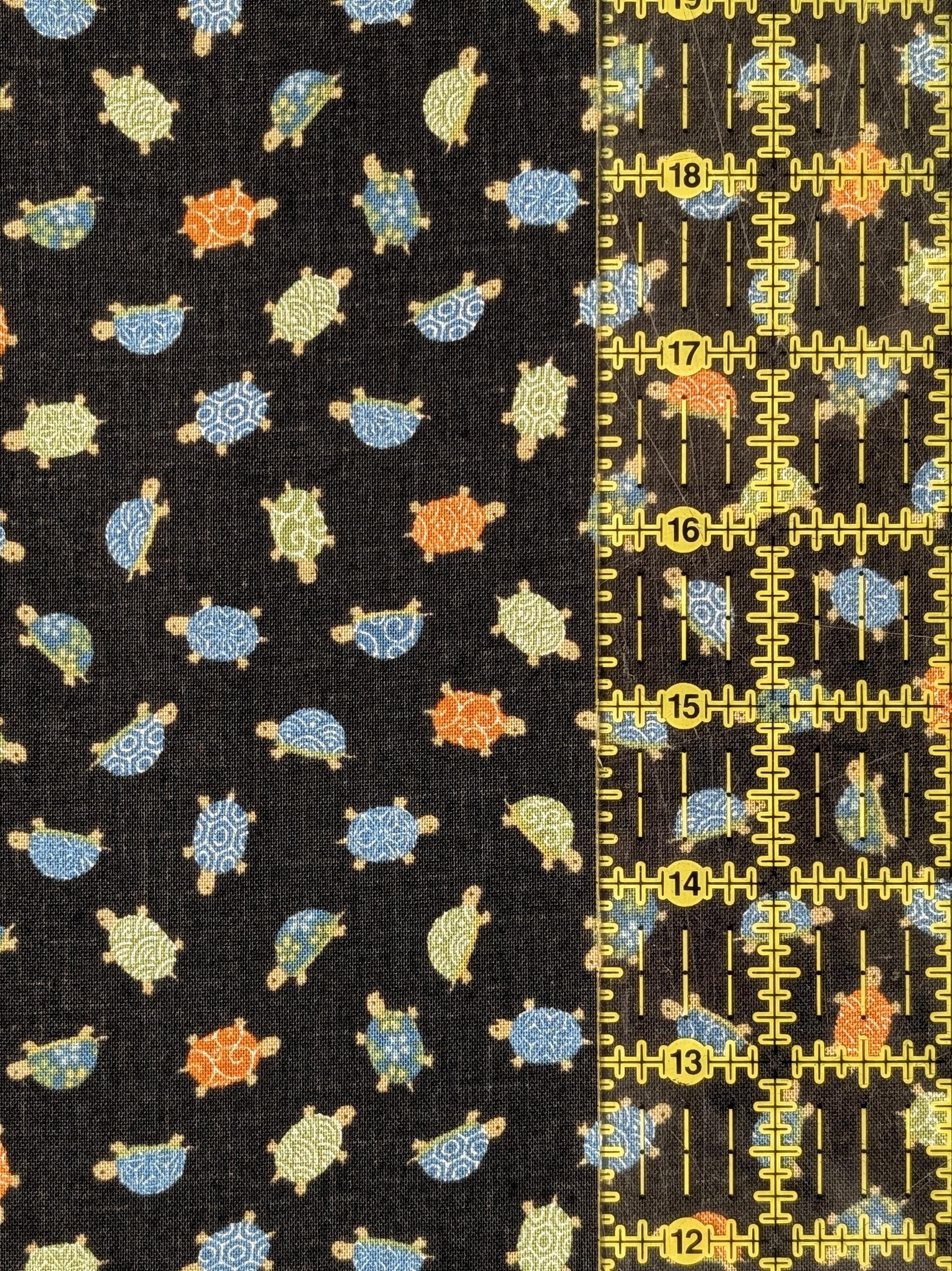New Sevenberry - Patterned Turtles Japanese Cotton Fabric - Black 88234-3-5