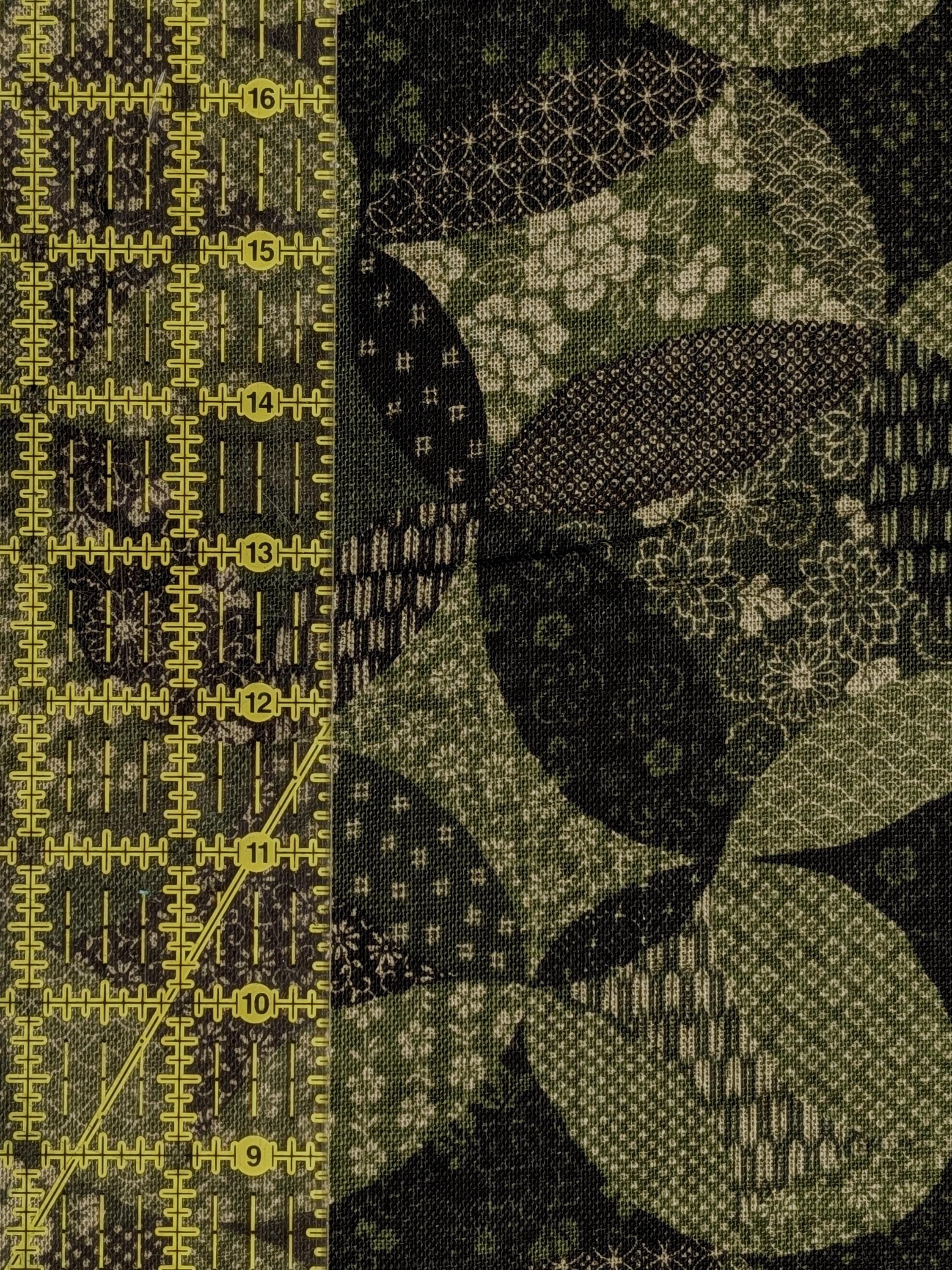NEW Sevenberry - Patchwork Shippo Rustic Weave Cotton Japanese Fabric - Green 88500-4-4