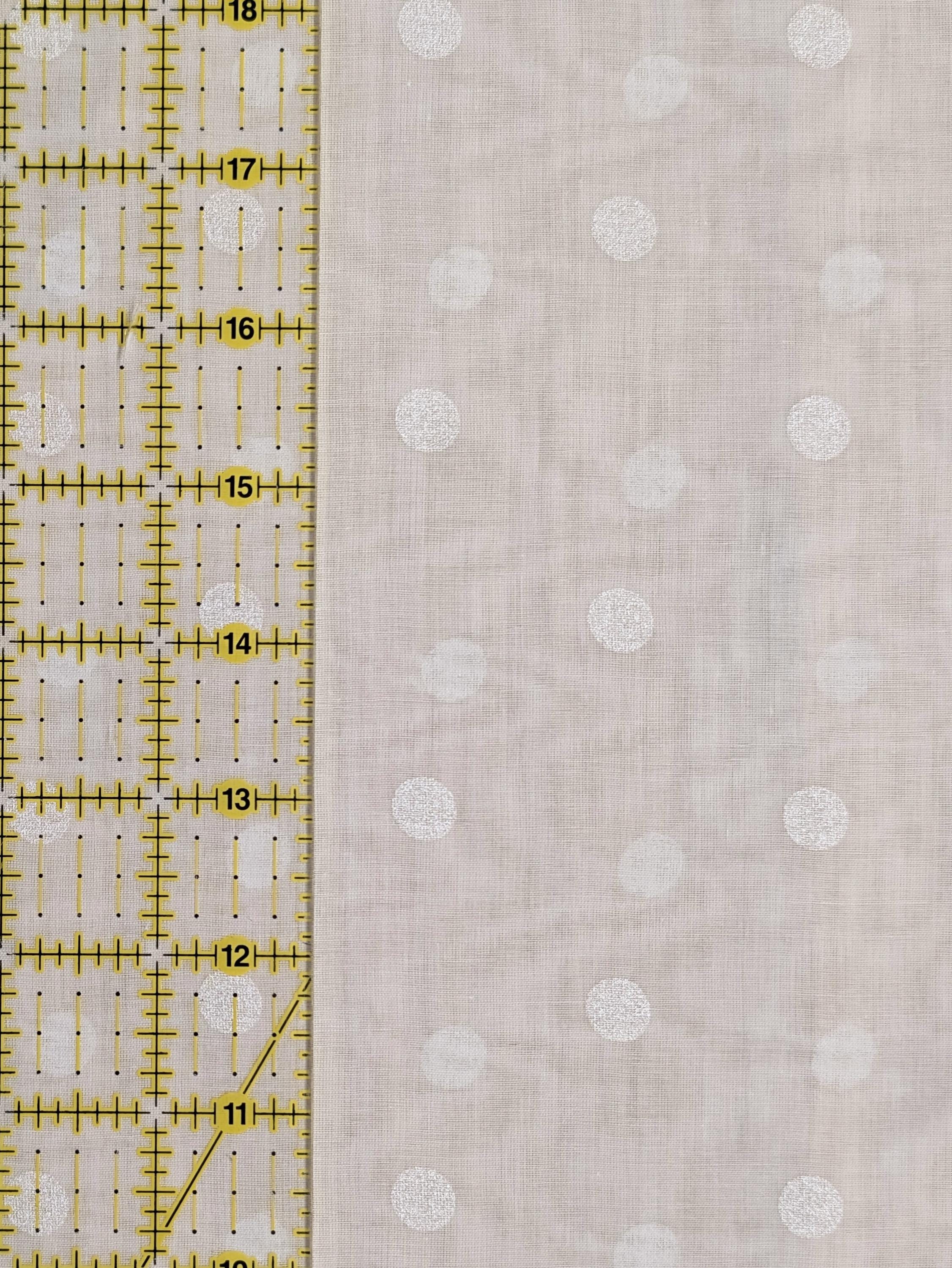 New Hokkoh - Sheer Polka Dotted Japanese Cotton Voile Fabric - White 7026-510-1-A
