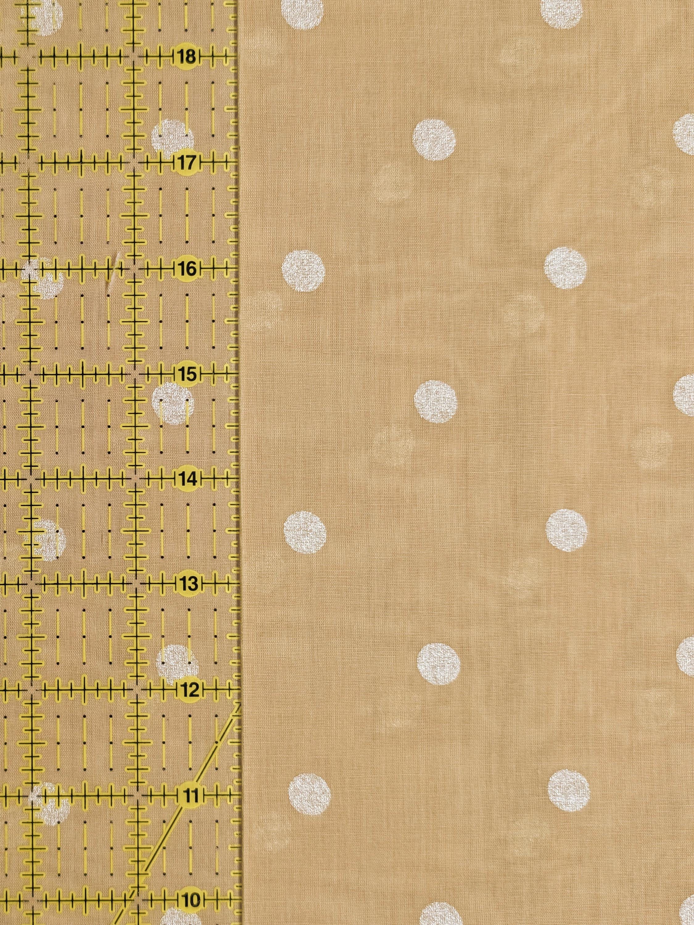 New Hokkoh - Sheer Polka Dotted Japanese Cotton Voile Fabric - Tan 7026-510-1-B