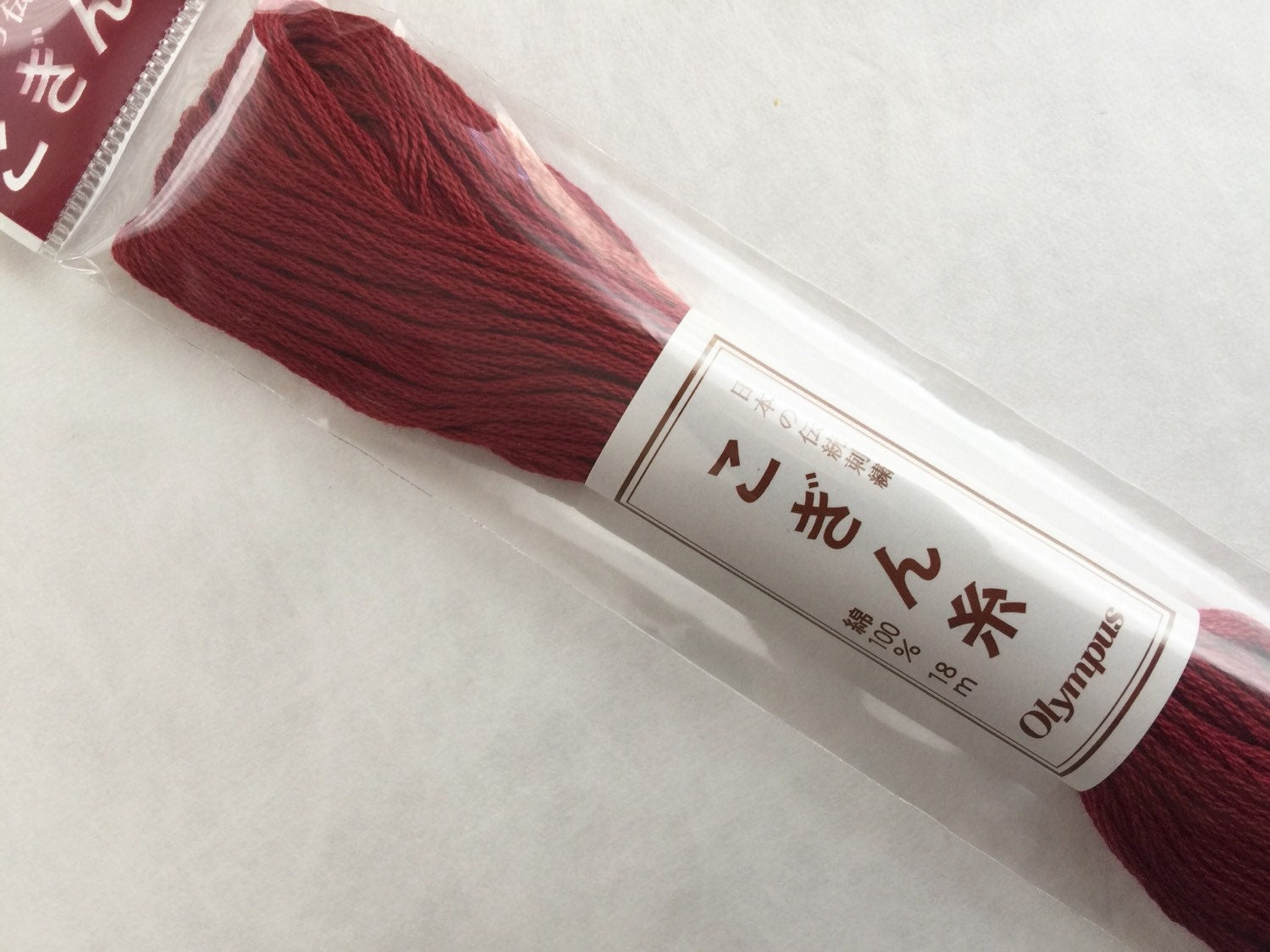 Olympus - Cotton Kogin Thread 18m Skein - #194 Cranberry Red