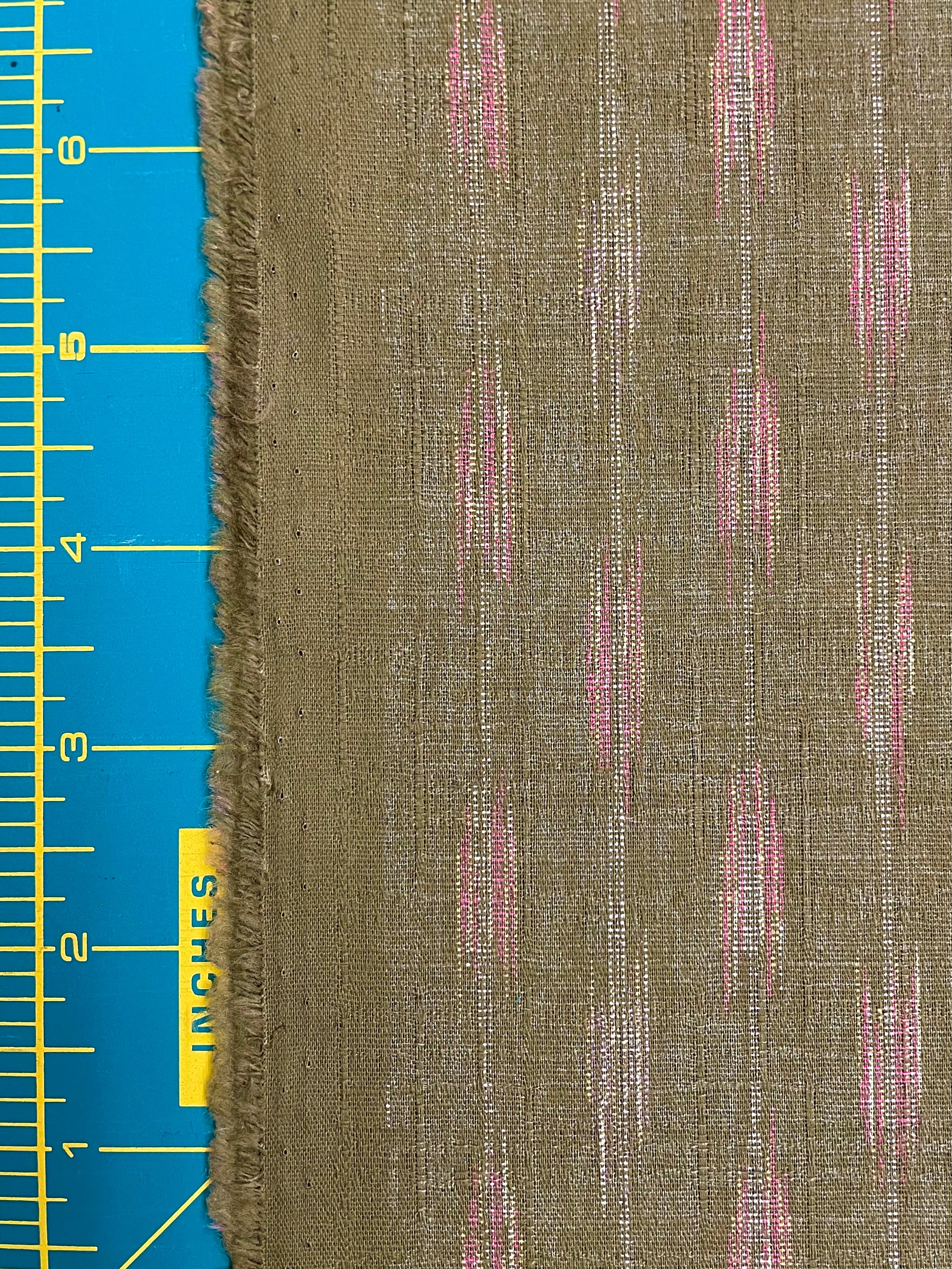 Morikiku - Arrows Cotton Dobby Fabric - Olive Green